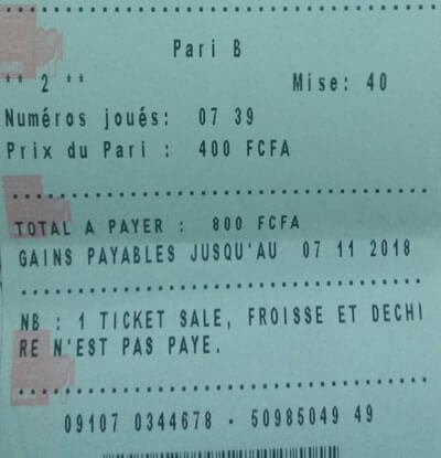 Coupons jeu lotto Benz tirage 1449
