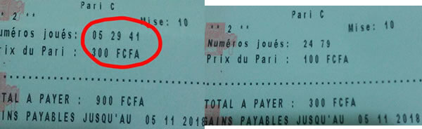 Coupon gagnant du lotto diamant