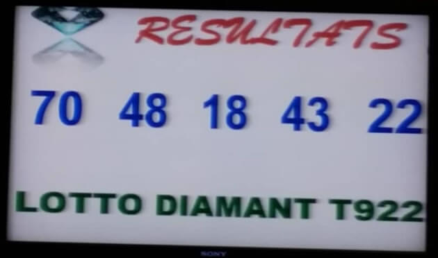 Résultats loto Diamant tirage 922