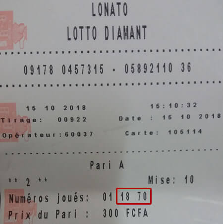 Résultats loto Diamant tirage 922
