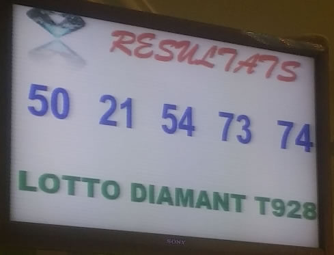 Résultats lotto Diamant tirage 928