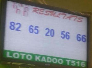 Résultats Lotto Kadoo tirage 516