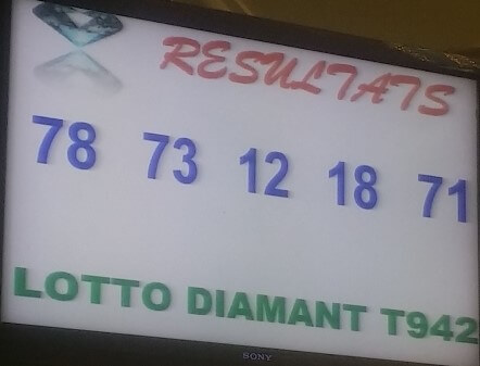 les Résultats ou numéros gagnants du Lotto diamant tirages 942