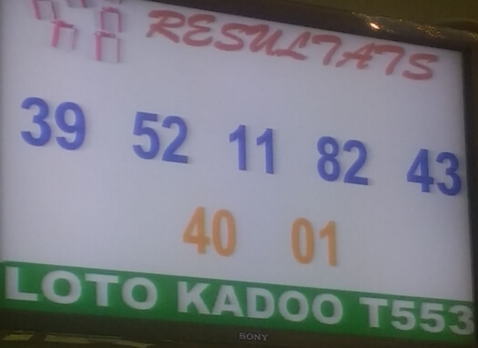 Numéros gagnants du loto Kadoo tirage 553 de ce vendredi 26 juillet 2019.