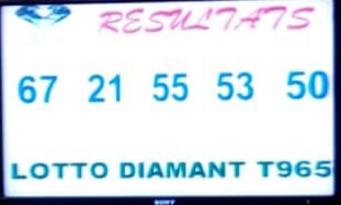 Numéros gagnants du lotto Diamant tirage 965