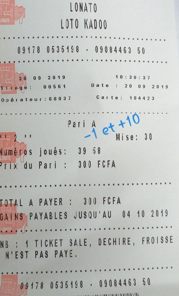Pronostics, jeux pour le lotto kadoo tirage 561