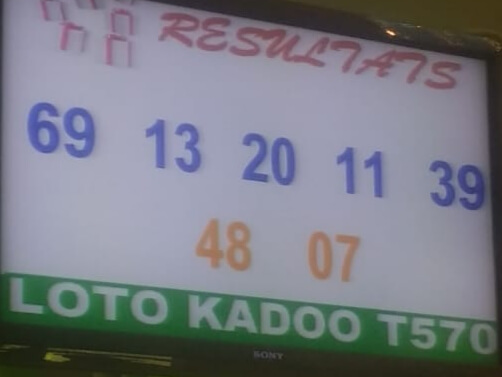 Numéros gagnants du lotto Kadoo tirage 570