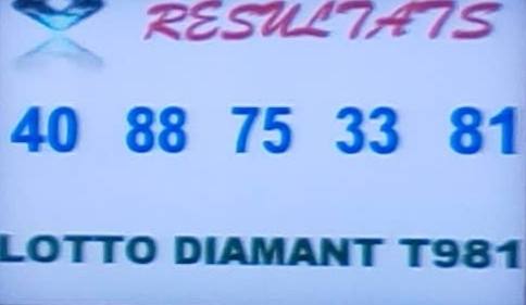 Résultats loto Diamant tirage 981