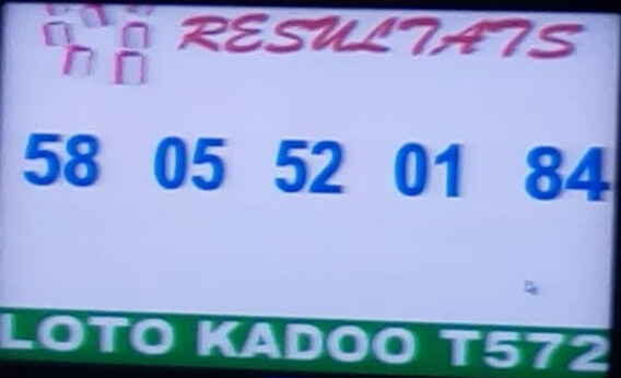 Numéros gagnant lotto Kadoo tirage 572