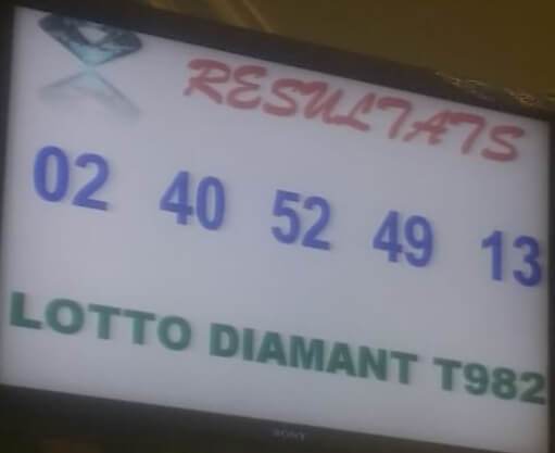 Résultats ou numéros gagnants du lotto Diamant tirage 982