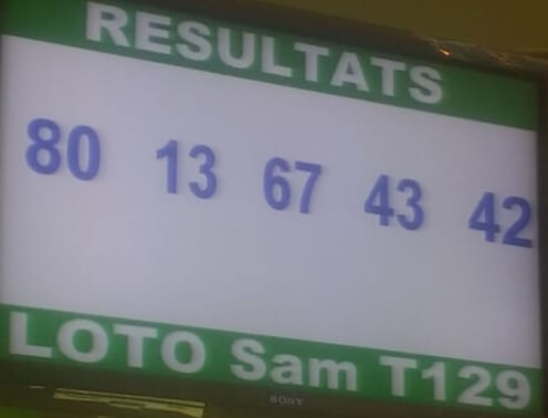 Numéros gagnants du loto sam tirage 129