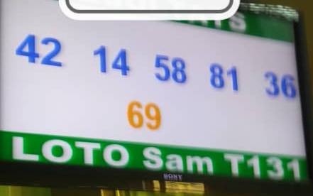 Numéros gagnants ou résultats du lotto Sam tirage 131