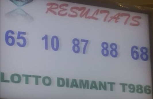 Numéros gagnants ou résultats du lotto Diamant tirage 986