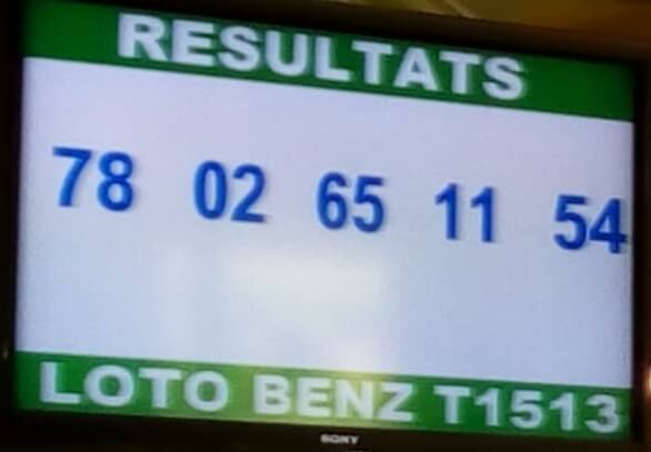 Résultats ou numéros gagnants du lotto Benz tirage 1513