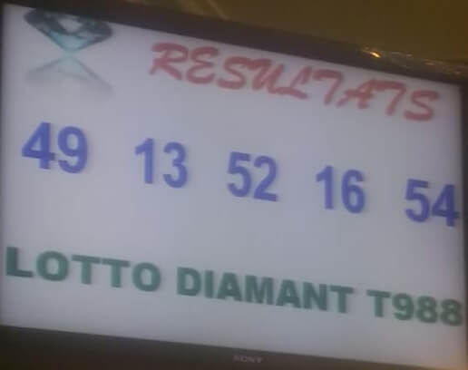 Résultats du loto Diamant tirage 988
