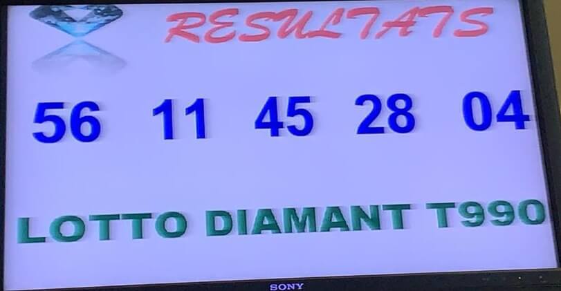 Résultats ou numéros du lotto Diamant tirage 990