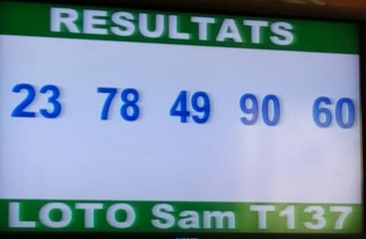 Numéros gagnants ou résultats du lotto Sam tirage 137