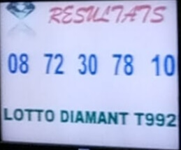 Numéros gagnants du lotto Diamant tirage 992