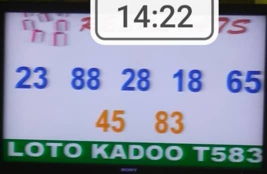 Numéros gagnants ou Résultats du loto Kadoo tirage 583