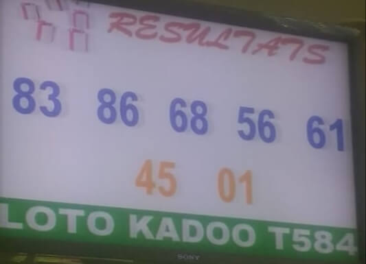 Numéros gagnants ou résultats du loto Kadoo tirage 584