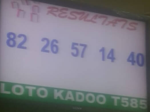 Numéros gagnants ou Résultats du loto Kadoo tirage 585