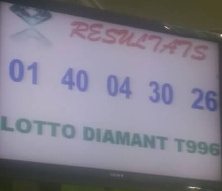 Résultats du lotto Diamant tirage 996