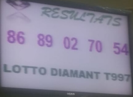 Numéros gagnants ou résultats du lotto Diamant tirage 997