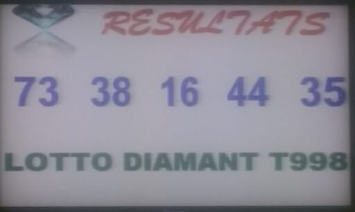 Numéros gagnants du loto Diamant tirage 998