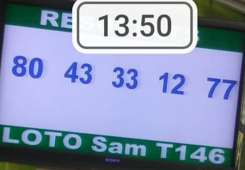 Résultats ou numéros gagnants du lotto Sam tirage 146