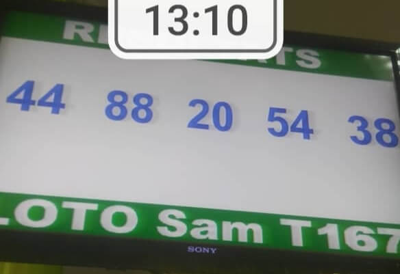 Numéros gagnants du loto Sam tirage 167