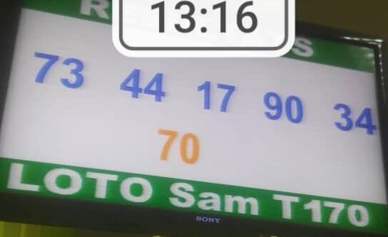 Numéros gagnants du loto SAM tirage 170