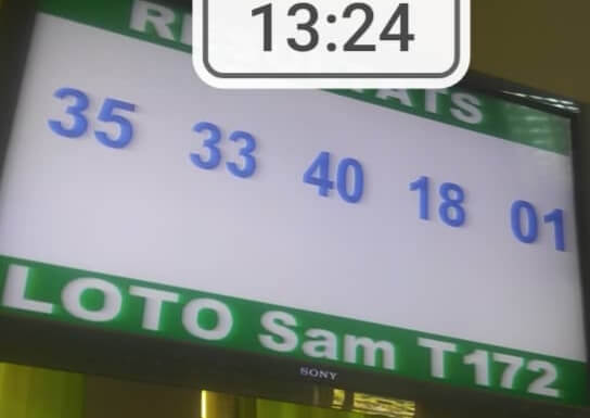 Résultats du loto SAM tirage 172