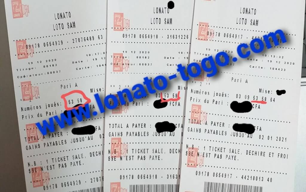 Coupons gagnant du loto SAM tirage 182 du 19 décembre 2020