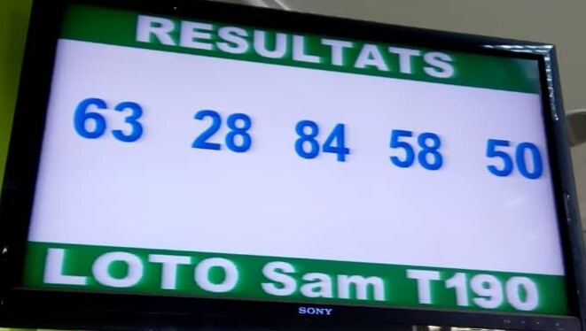Numéros gagnants loto SAM tirage 190