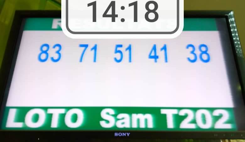 Résultats ou numéros gagnants du loto Sam tirage 202