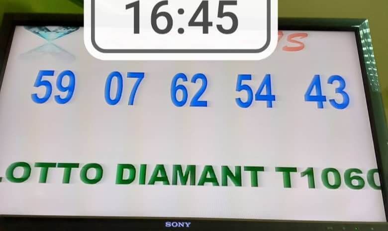 Numéros gagnants du lotto Diamant tirage 1060