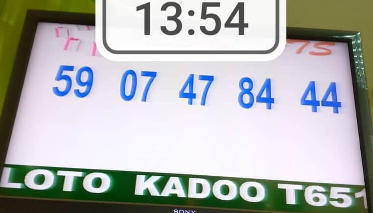 Résultats ou Numéros gagnants du lotto Kadoo tirage 651