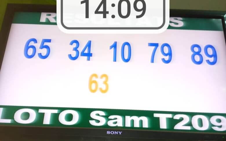 Résultats du loto SAM tirage 209