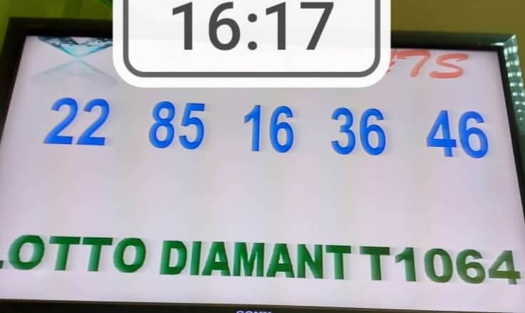 Résultats du lotto Diamant tirage 1064