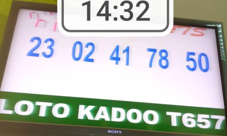 Résultats du loto Kadoo tirage 657