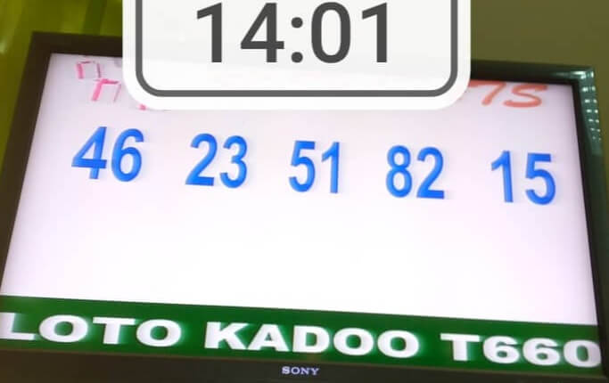 Les Résultats ou numéros gagnants du loto Kadoo tirage 660