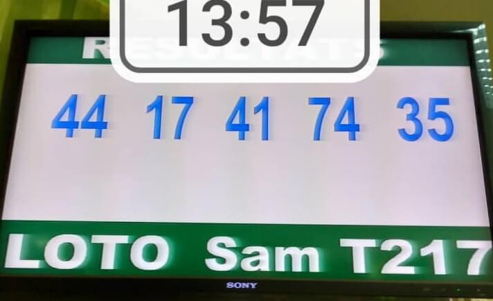 Résultats du loto SAM tirage 217