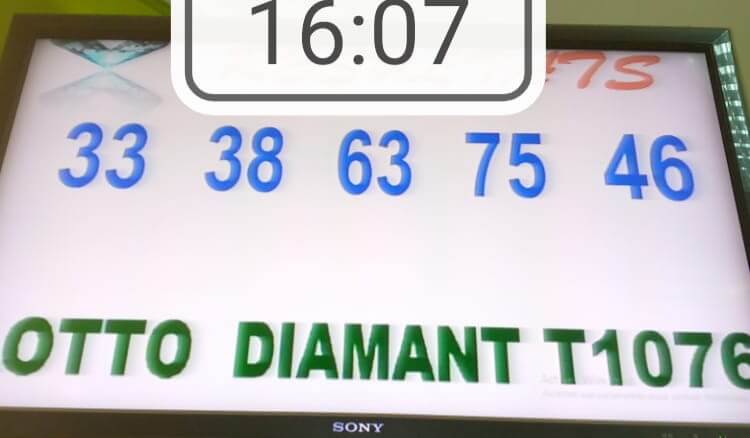 Résultats du lotto DIAMANT tirage 1076