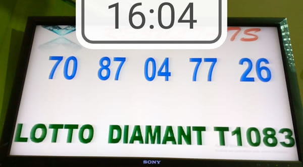 Tableau du Résultats du lotto Diamant tirage 1083