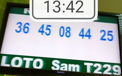 Tableau du Résultats du loto SAM tirage 229