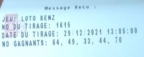 Résultats du loto Benz tirage 1615