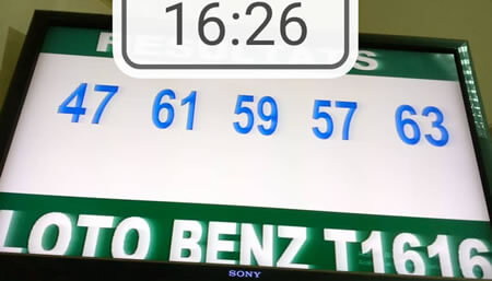 Résultats ou numéros gagnants du loto Benz tirage 1616
