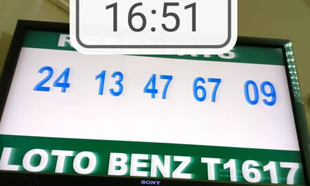 Résultats ou numéros gagnants du loto Benz tirage 1617