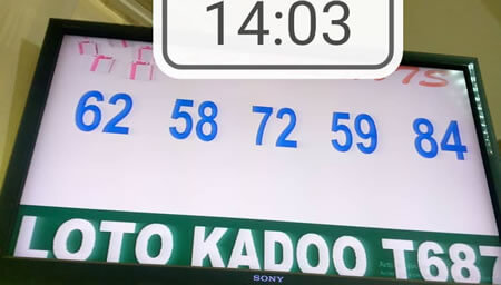 Résultats du loto Kadoo tirage 687