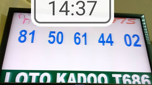 Résultats ou Numéros gagnants du loto Kadoo tirage 686